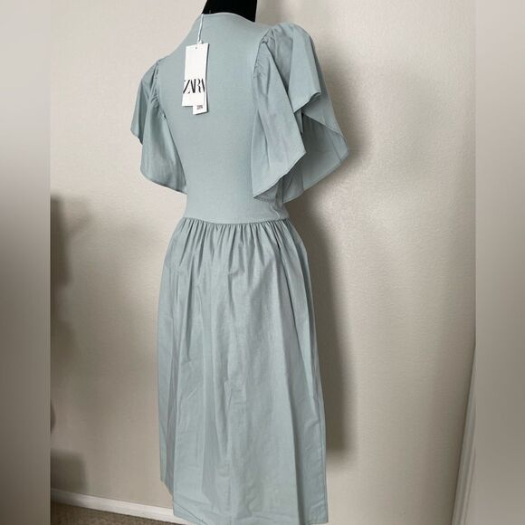 NWT Zara Ruffled Sleeve Dress - Picture 12 of 13
